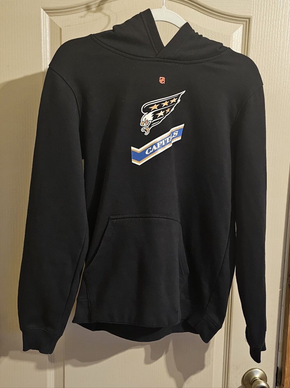 Washington Capitals Hoodie Sweatshirt Retro NHL Black Boys Youth X-Large 18/20